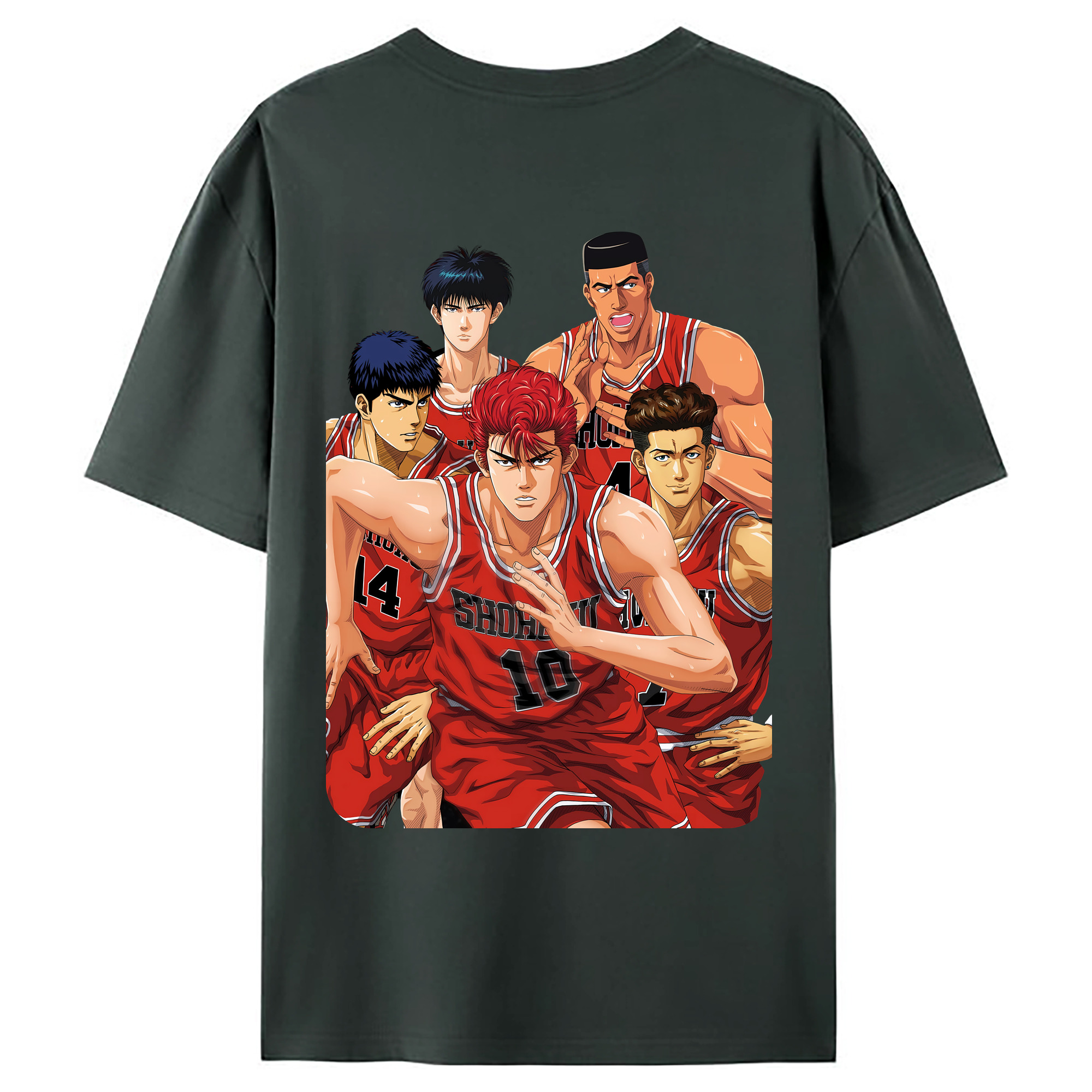 （画像用） SLAM DUNK／スラムダンク 綿100％ メンズ半袖Tシャツ（バックプリント） 通気性